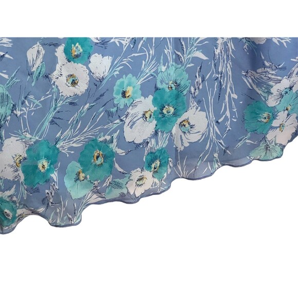 Appleseed’s Blue Floral Print Skirt Size 14 Elastic Waist Vintage Lined - Picture 4 of 7